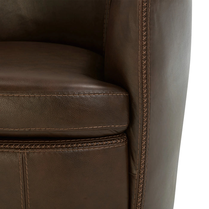 Parker Living Barolo 100% Italian Leather Swivel Club Chair Two Pack