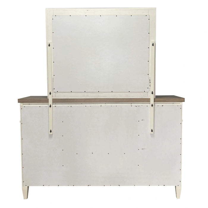 Parker House Americana Modern Bedroom 9 Drawer Dresser and Mirror