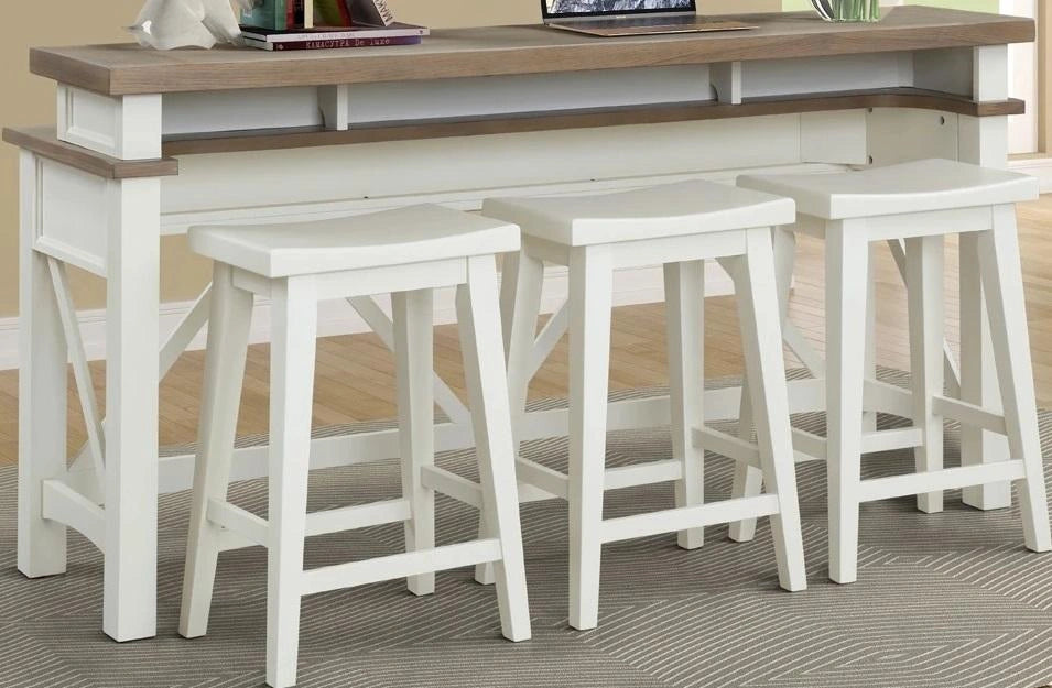 Parker House Americana Modern Everywhere Console with 3 Stools in Cotton