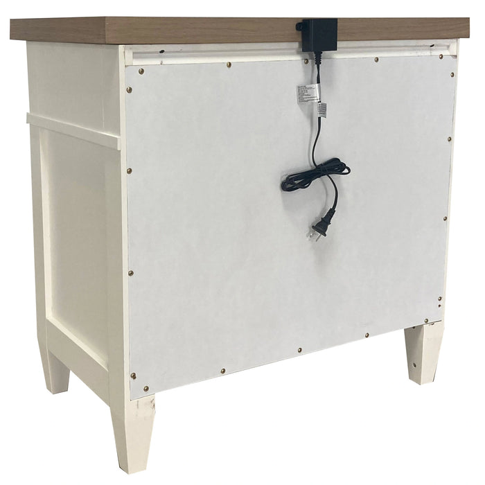 Parker House Americana Modern Bedroom 3 Drawer Nightstand with Charging Station