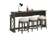 Parker House Sundance - Smokey Grey Cocktail Table with 2 Chairside Tables and Console Table with 3 Stools