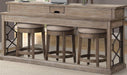 Parker House Sundance Everywhere Console with 3 Stools in Sandstone