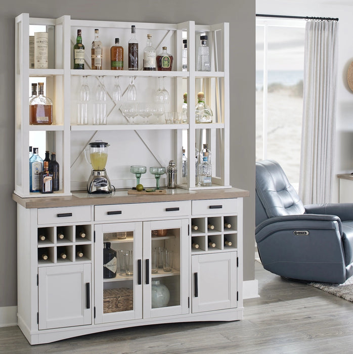 Parker House Americana Modern Dining 66 inch Buffet and Hutch with Quartz Insert