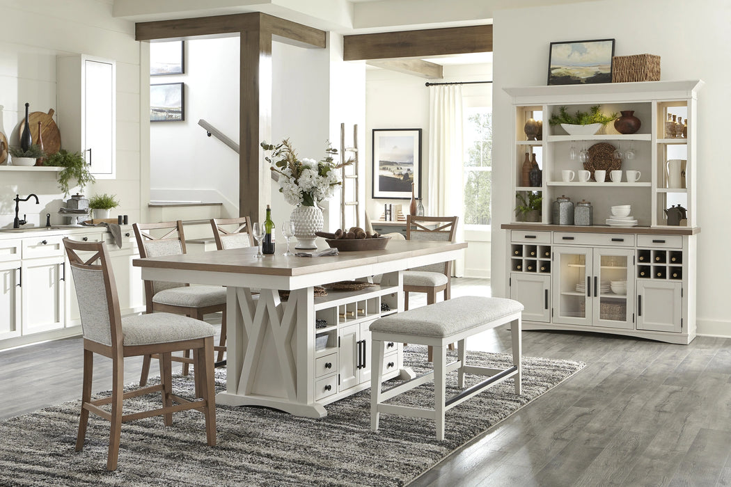 Parker House Americana Modern Dining 69 inch Buffet and Hutch with Quartz Insert