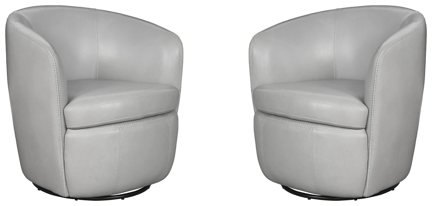 Parker Living Barolo 100% Italian Leather Swivel Club Chair Two Pack
