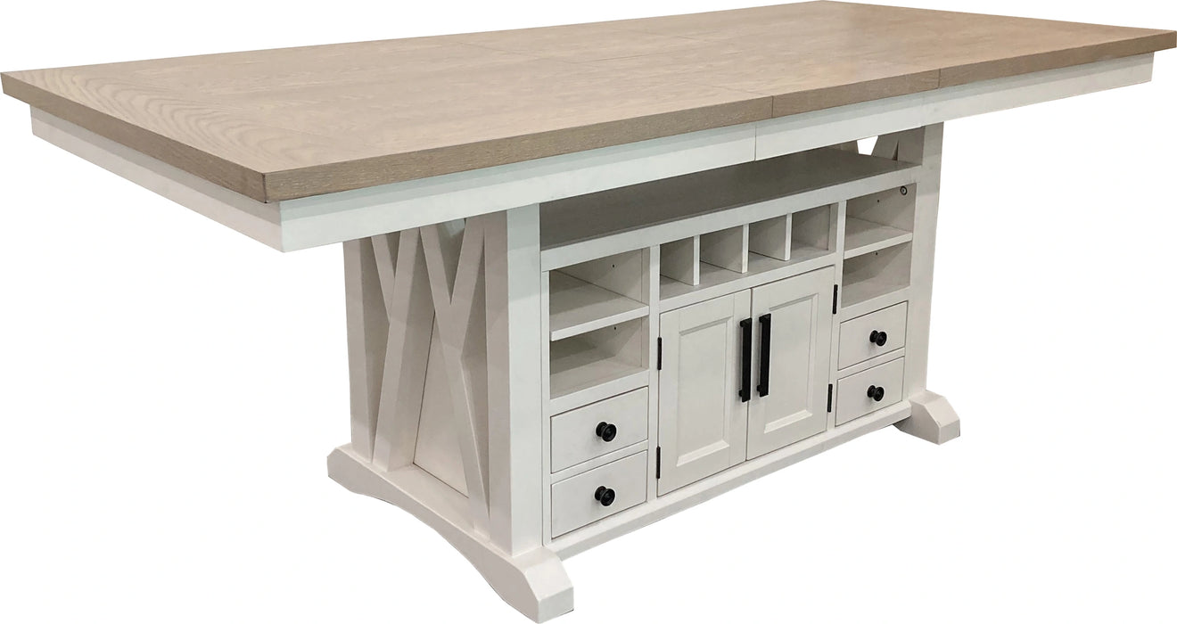 Parker House Americana Modern Dining 72 inch Island Counter Height Extendable Dining Table