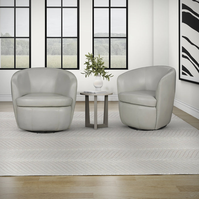 Parker Living Barolo 100% Italian Leather Swivel Club Chair Two Pack