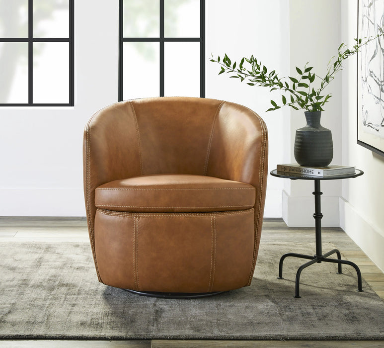Parker Living Barolo 100% Italian Leather Swivel Club Chair Two Pack