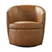 Parker Living Barolo 100% Italian Leather Swivel Club Chair Two Pack