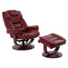 Parker House Monarch Manual Reclining Swivel Chair and Ottoman