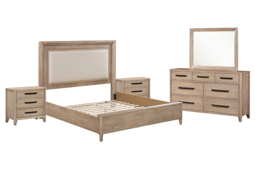 Parker House Breckenridge - Bedroom Queen Bed 2 Nightstands and Dresser with Mirror