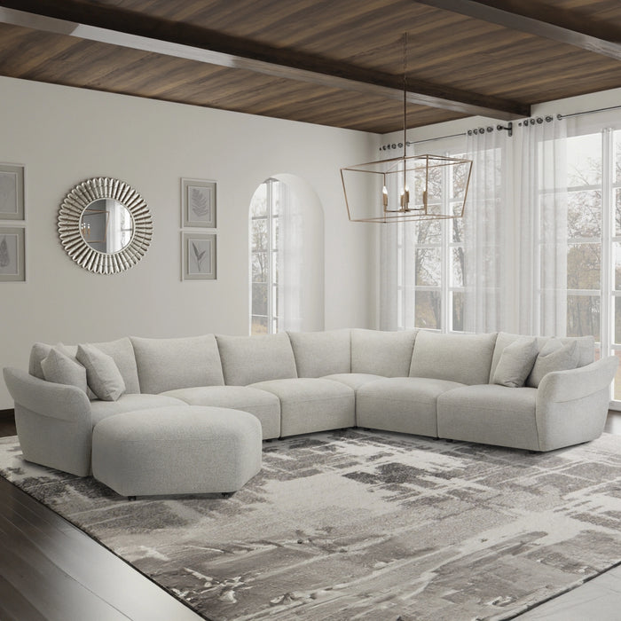Parker Living Playful - Canes Cobblestone 6 Piece Modular Sectional