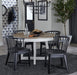 Parker House Americana Modern Dining 48-66 inch Round Dining Table and 4 Black Barrel Chairs