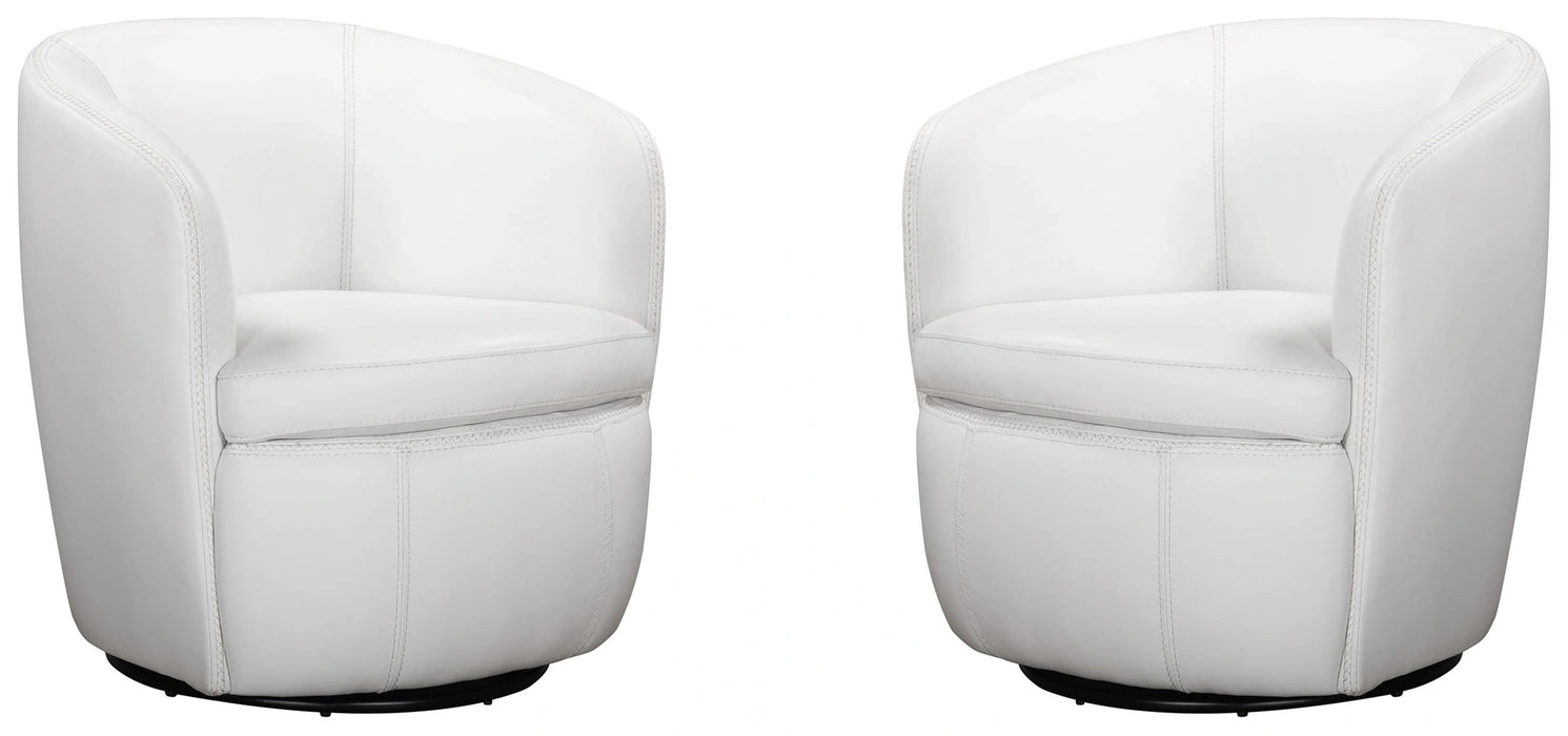 Parker Living Barolo 100% Italian Leather Swivel Club Chair Two Pack