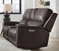 Parker Living Easton - Steamboat Brown Zero Gravity Power Reclining Tilt Console Loveseat P3