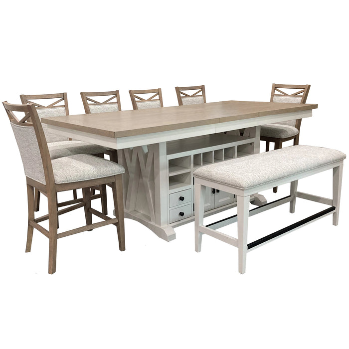 Parker House Americana Modern Dining 72 inch Island Counter Height Extendable Dining Table