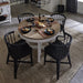 Parker House Americana Modern Dining 48-66 inch Round Dining Table and 4 Black Barrel Chairs