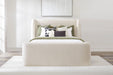 Parker Living Sleep Shiloh - White Mocha Queen Wingback Upholstered Bed