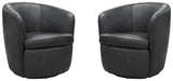 Parker Living Barolo 100% Italian Leather Swivel Club Chair Two Pack