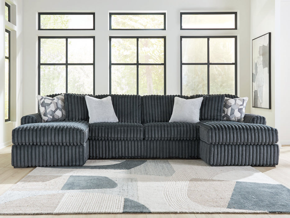 Midnight-Madness Double Chaise 3-Piece Sectional - Great Lake Furnishings  (MI)