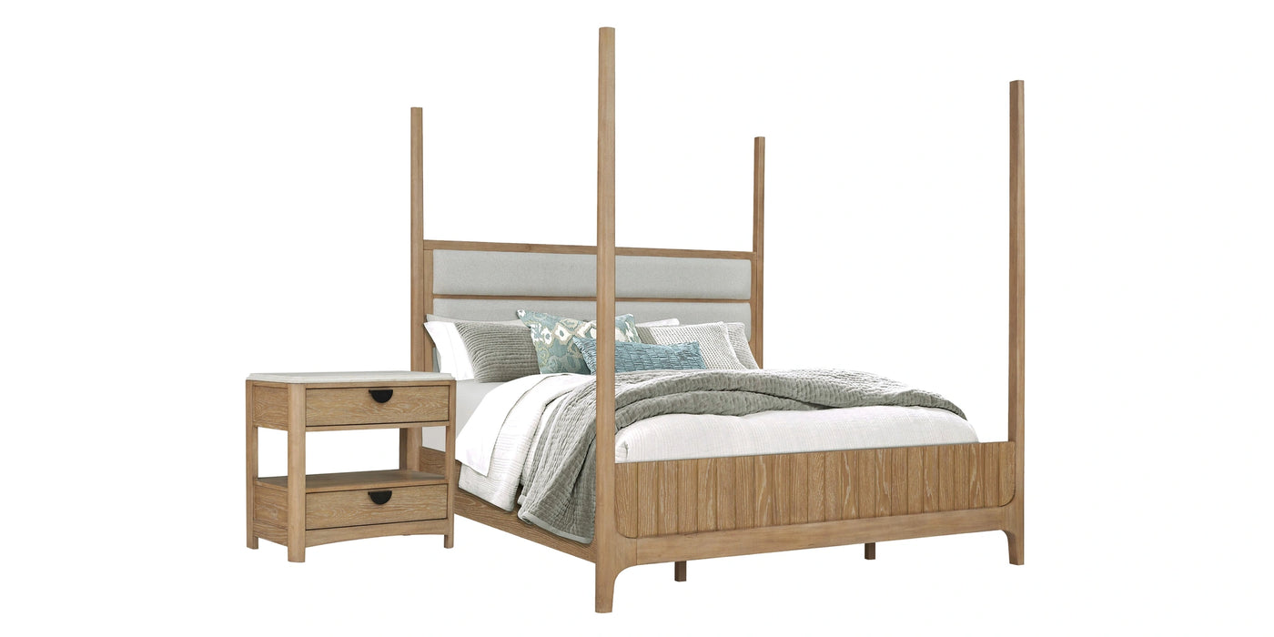 Parker House Escape - Bedroom Queen Poster Bed and Nightstand