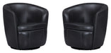 Parker Living Barolo 100% Italian Leather Swivel Club Chair Two Pack