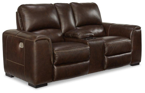 Alessandro Power Reclining Loveseat with Console - Great Lake Furnishings  (MI)