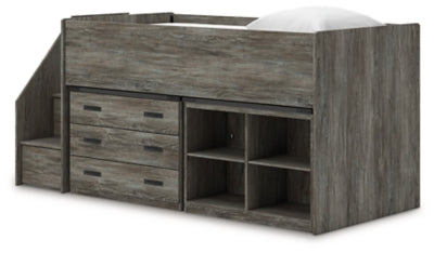 Frandern Loft Bed with Bookcase and Drawer Storage - Great Lake Furnishings  (MI)