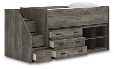 Frandern Loft Bed with Bookcase and Drawer Storage - Great Lake Furnishings  (MI)