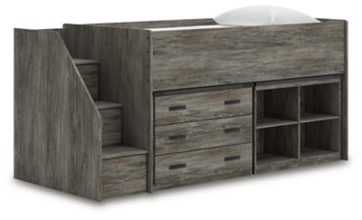Frandern Loft Bed with Bookcase and Drawer Storage - Great Lake Furnishings  (MI)