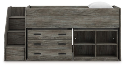 Frandern Loft Bed with Bookcase and Drawer Storage - Great Lake Furnishings  (MI)