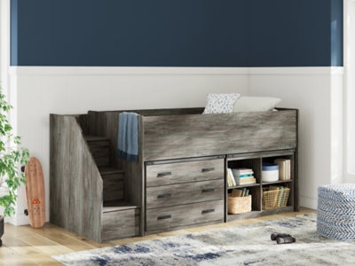 Frandern Loft Bed with Bookcase and Drawer Storage - Great Lake Furnishings  (MI)