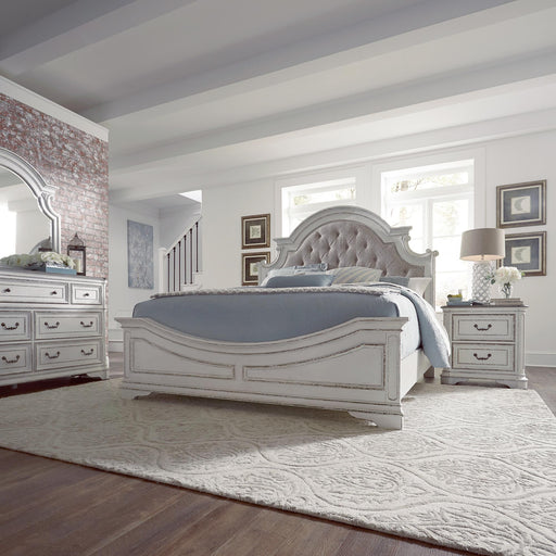 Magnolia Manor Queen Uph Bed, Dresser & Mirror, Night Stand image