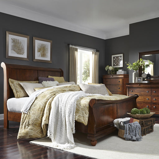 Rustic Traditions King California Sleigh Bed, Dresser & Mirror, Chest image