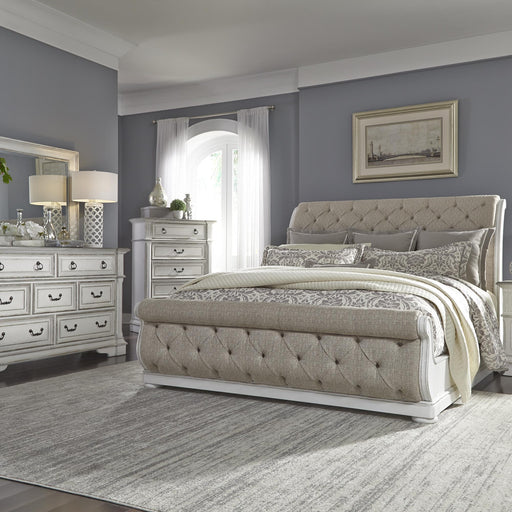 Abbey Park King Uph Sleigh Bed, Dresser & Mirror, Chest image