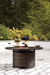 Paradise Trail Paradise Trail Fire Pit Table with 4 Nuvella Swivel Lounge Chairs - Great Lake Furnishings  (MI)