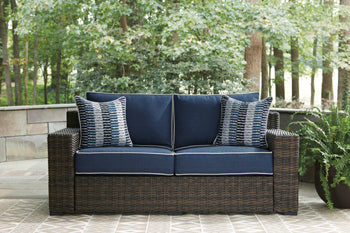 Grasson Lane Grasson Lane Nuvella Loveseat with Fire Pit Table
