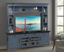 Parker House Americana Modern 92 in. TV Console with Hutch and LED Lights in Denim