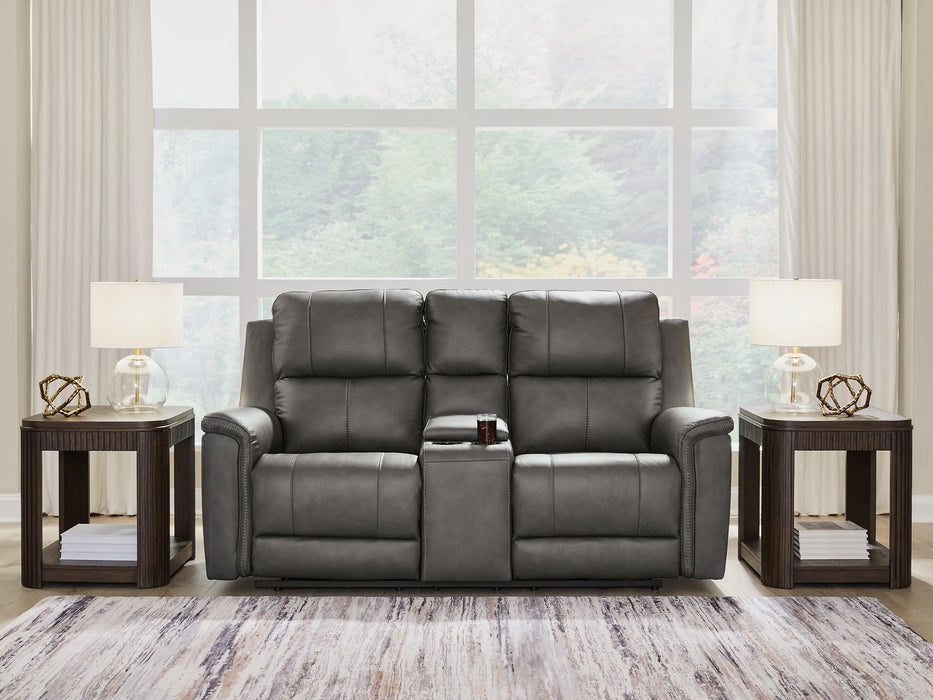Bleckley Power Reclining Loveseat with Console - Great Lake Furnishings  (MI)