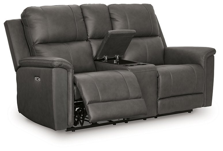 Bleckley Power Reclining Loveseat with Console - Great Lake Furnishings  (MI)