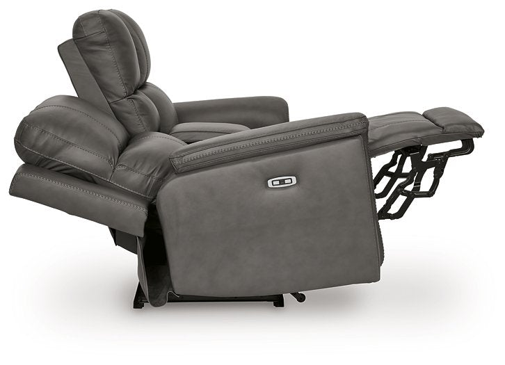 Bleckley Power Reclining Loveseat with Console - Great Lake Furnishings  (MI)