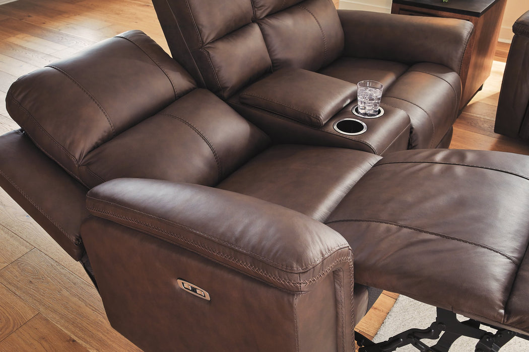 Bleckley Power Reclining Loveseat with Console - Great Lake Furnishings  (MI)
