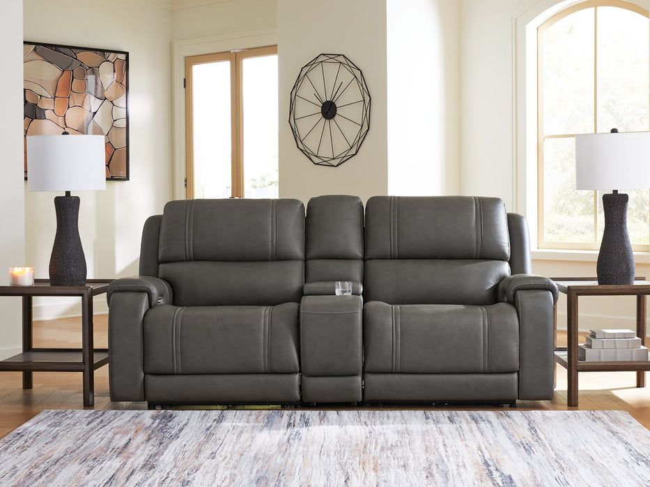 5Z - Pittson Power Reclining Sectional Loveseat with Console - Great Lake Furnishings  (MI)