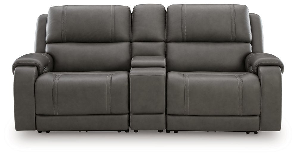 5Z - Pittson Power Reclining Sectional Loveseat with Console - Great Lake Furnishings  (MI)