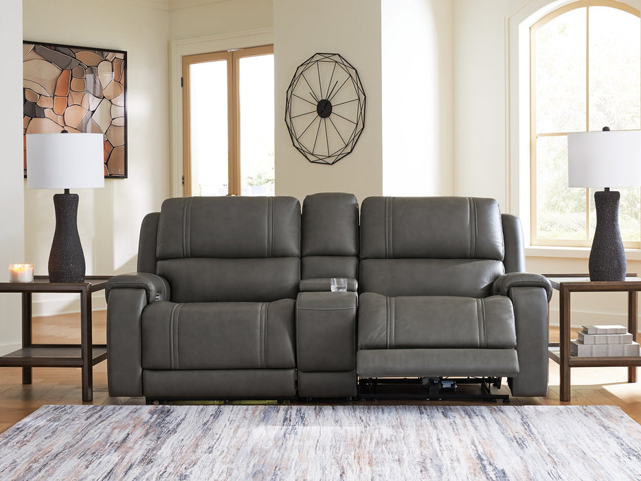 5Z - Pittson Power Reclining Sectional Loveseat with Console - Great Lake Furnishings  (MI)