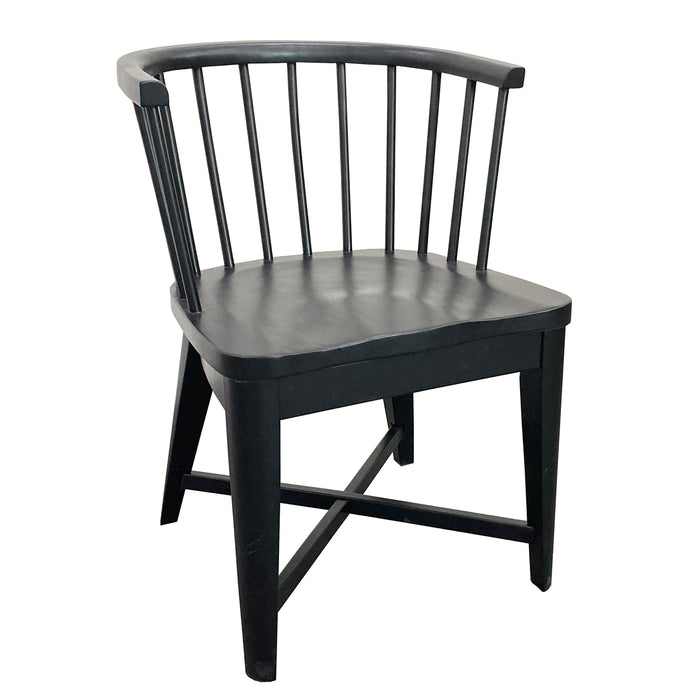 Parker House Americana Modern Dining 48-66 inch Round Dining Table and 4 Black Barrel Chairs