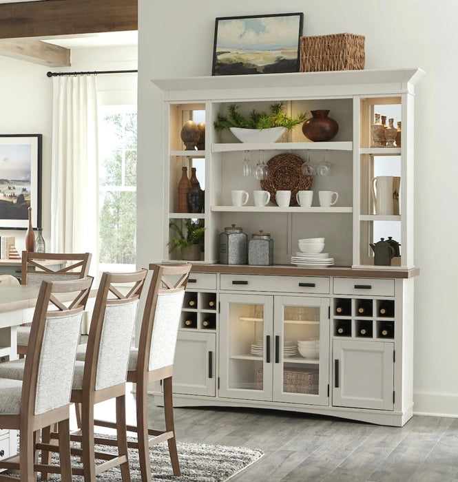 Parker House Americana Modern Dining 69 inch Buffet and Hutch with Quartz Insert