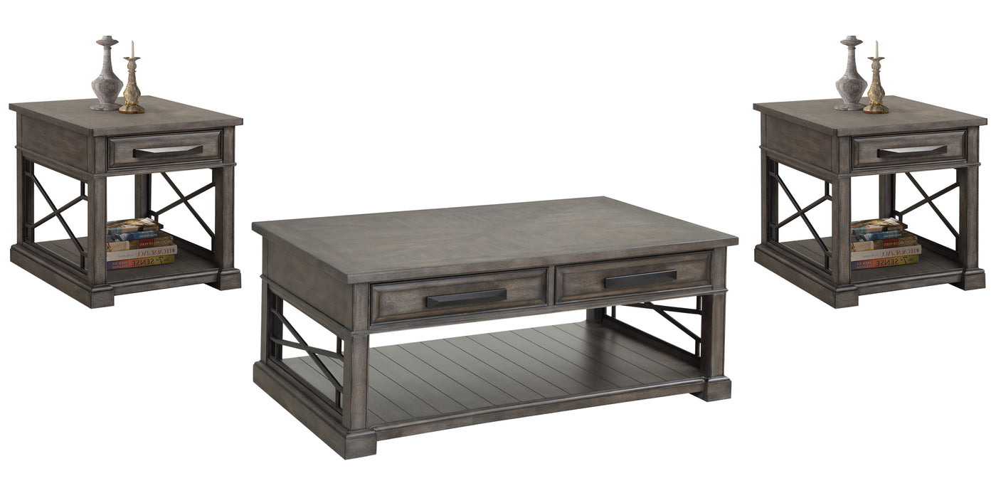 Parker House Sundance - Smokey Grey Cocktail Table with 2 End Tables