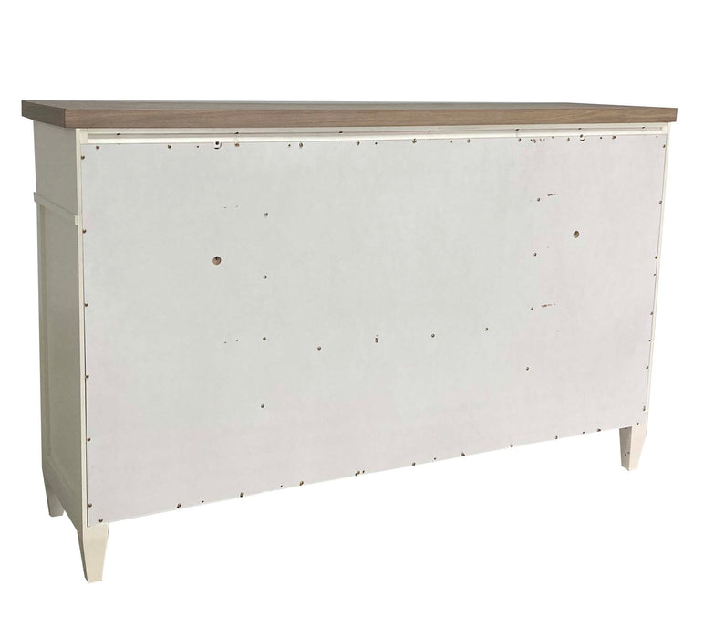 Parker House Americana Modern Bedroom King Shelter Bed with 2 Nightstands and Dresser with Mirror