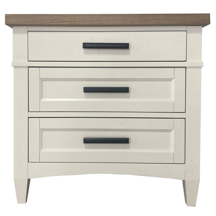 Parker House Americana Modern Bedroom 3 Drawer Nightstand with Charging Station